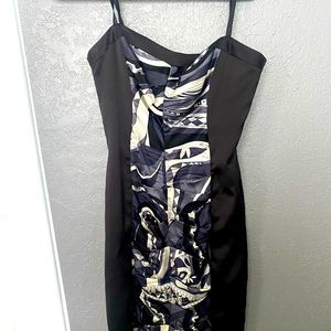 BEBE tight black silk dress